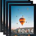 JCJMY 10x14 Picture Frame Set of 4 Black for 30 x 40cm Diamond Painting Art, Wall Mounting Horizontally or Vertically, 10 x 14 Wall Gallery Poster Photo Frame with Durable Shatter Resistant