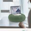 Lap Kindle Pillow Stand with Silicone Holder for Kindle Accessories and Phones (4.7"-8") & Adjustable iPad Stand for Desk with Snack Bowl for Tablets(8"-15.5")-Ideal for Hands-Free Reading