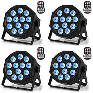Rechargeable Par Lights, RGBW LED Uplights Battery Powered Stage Light, HOLDLAMP Par Can DJ Lights Sound Activated with Remote & DMX Control for Festival Party Event Wedding Bar.