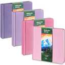 Mooliwe 4 Pcs Watercolor Travel Journal Watercolor Paper Sketchbook for Painting 5 x 5 Inch 300 GSM Cotton Cold Press Drawing Book for Painters Mixed Media End of The Year Gift(Pink Purple)