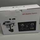 WiFi Weather Station Wireless Indoor Outdoor, Thermometer with Rain Gauge and Wind Speed/Direction, Large Display for Weather Forecast, Temperature, Humidity, Clock, Alarm, UV, Air Pressure