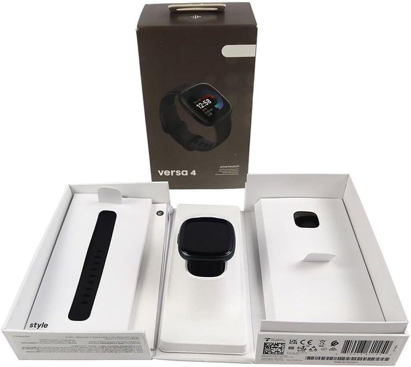 Smartwatch 6514032 Compatible Replacement Spare Part for Versa 4 1.58 inch 442x348 AMOLED Bluetooth NFC GPS 4GB Storage S and L Graphite Black