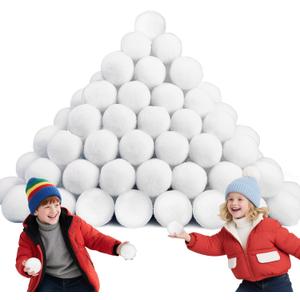 Christmas Decorations Indoor,60 PCS 2 Inch Fake Snowballs for Kids Indoor Fight Set Game for Family Party, New Years Eve Party Supplies 2026 for Grandkids Kids Adults Fun Xmas School Carnival Holiday