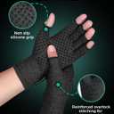 2 Pairs Fingerless Arthritis Compression Gloves for Women & Men - Open Finger Hand Support for Typing, Crafting & Carpal Tunnel Relief Comfort Size L