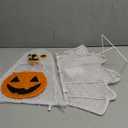 Retisee Lighted Halloween Ghost Dog Puppy with Pumpkin Outdoor Decoration Pre-lit 2D Tinsel Spooky Ghost Dog Halloween Lighted-up Party Courtyard Porch Garden Lawn Display Decor, Not Include Battery