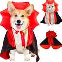 Halloween Dog Costumes Vampire Cape: Pet Cats Cosplay Costume Funny Clothes Cloak for Small Medium Large Dogs - Dog Mantle Apparel for Halloween Party
