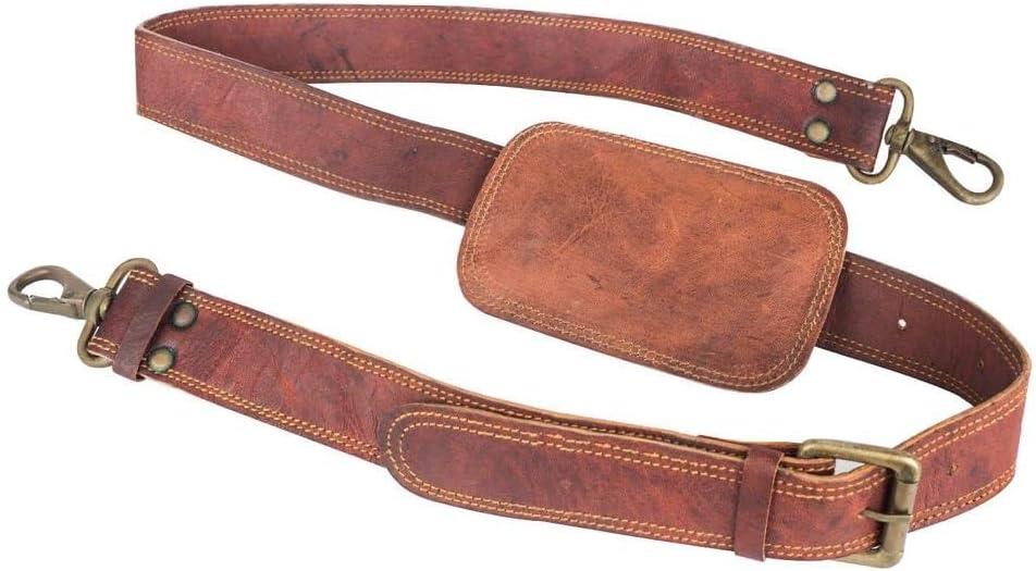 Leather Adjustable Padded Replacement Shoulder Strap with Metal Swivel Hooks Perfect Match for Messenger, Laptop, Camera, Duffel, Handbags