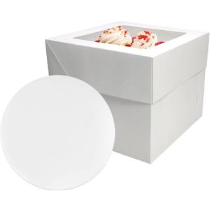 3 sets Cake Boxes 12x12x10 inches with Boards Bakery Boxes for Cakes