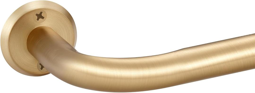 Room Darkening Curtain Rods for Windows, 28 to 84 Inches Splicing Construction Drapery Rod, 1" Adjustable Blackout Wrap Around Curved Curtains Rod, Wall Mounted Ceiling Mounted, Brushed Gold