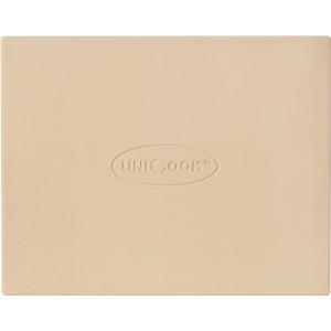 Unicook Pizza Stone for Oven and Grill, Rectangular Baking Pan 15 Inch x 12 Inch, Cordierite Large Cooking Oven Stone with Plastic Dough Scraper, Thermal Shock Resistant Pizza Pan (15" x 12")