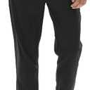 Men's Lightweight Quick Dry Hiking Running Pants Outdoor Sports Breathable Zipper Pockets Athletic Work Pants (Black, L)