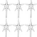 6 Pieces Star Ceramic Christmas Tree Light Plastic Light Decoration for Christmas Tree Ornaments (Clear)
