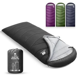 Sleeping Bags for Adults Cold Weather & Warm,Backpacking Camping Sleeping Bag for Tall Girls Boys,Lightweight,Compact,Waterproof Camping Gear for Traveling,Hiking,Hotel,Outdoor & Indoor (4lb-Black(R Zip))