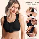 BRABIC Post Surgery Compression Bras for Women Front Closure Mastectomy Bra with Wide Adjustable Straps Wirefree