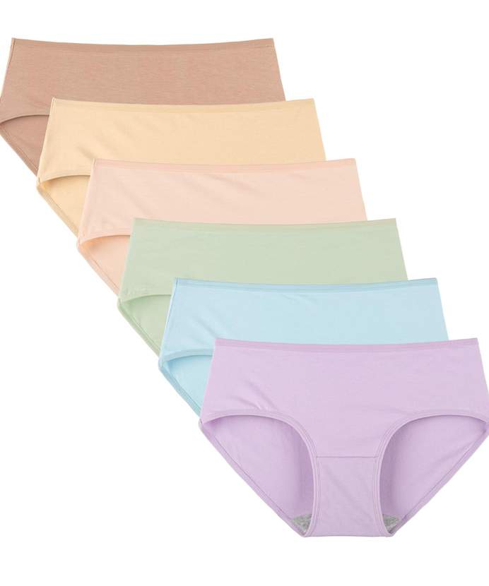 INNERSY Womens Underwear Cotton Hipster Panties 6 - Pack L