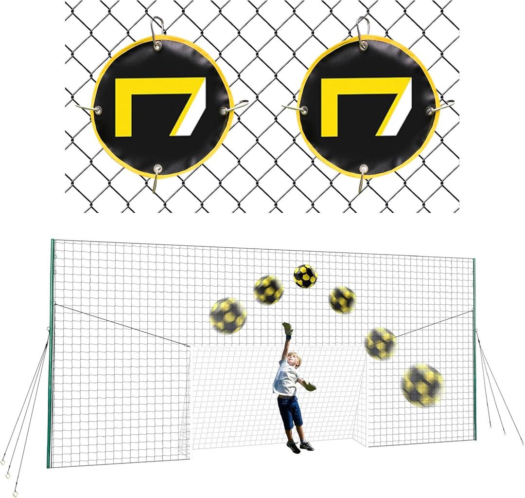 3-in-1 Soccer Training Rebounder & Goal Backstop Net - Soccer Goal for Volley, Passing, Solo Training - Outdoor Sports, Backyard Games