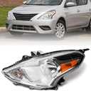 Huray Halogen Headlight Assembly Fit for Nissan Versa 2015-2019 LH OE Factory Projector Headlamp Replacement Left Driver Side