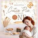 Cutie Pie 1st Birthday Decoration Our Little Cutie Pie is Turning One Backdrop 3 * 5 ft Pie First Birthday Banner Decorations Sweet as Pie First Birthday Decoration for First Bday Supplies