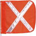 Checkers Heavy Duty Replacement 12" Orange with White X Warning Whip Safety Flag - Industrial Safety Flags for Trucks, Mining, Construction - Made in the USA - FS9025-O