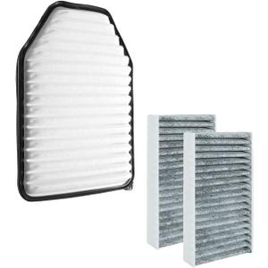 Engine Air Filter and Cabin Air Filter Kit Fit for Jeep Wrangler 3.6L V6 2011-2017 JK 3.6L V6 2018 Replace CA10348 53034018AD 53034018AE 68257791AA CF11777 55111302AA 68233626AA C16177