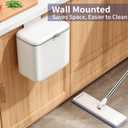 Compost Bin Kitchen for Countertop or Under Sink, 2.6 Gallon Hanging Small Trash Can with Lid, Garbage Can for Cabinet Door, Indoor/outdoor Food Waste Bin for Kitchen, Bathroom, RV, Office, White