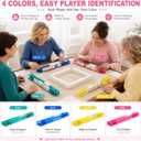 Mahjong Racks with Pushers, 4 Pack Clear Acrylic Mahjong Racks for American Mahjong, Non-Slip Integrated Tile Holder with Pushers, Ready to Use Mahjong Accessories, Blue Green Yellow Pink