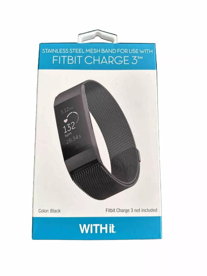 WITH it Stainless steel mesh band for use with FITBIT CHARGE 4 & CHARGE 3