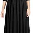 MISSMAY Women's Vintage Floral Lace V Neck Evening Bridesmaid Formal Long Dress 
(X-Large, Black)