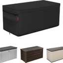 Porch Shield Patio Deck Box Storage Cover - 600D Outdoor Waterproof Tear Resistant Rectangular Fire Pit Table Cover 50 x 25 x 24 inchesTop Zipper, Black