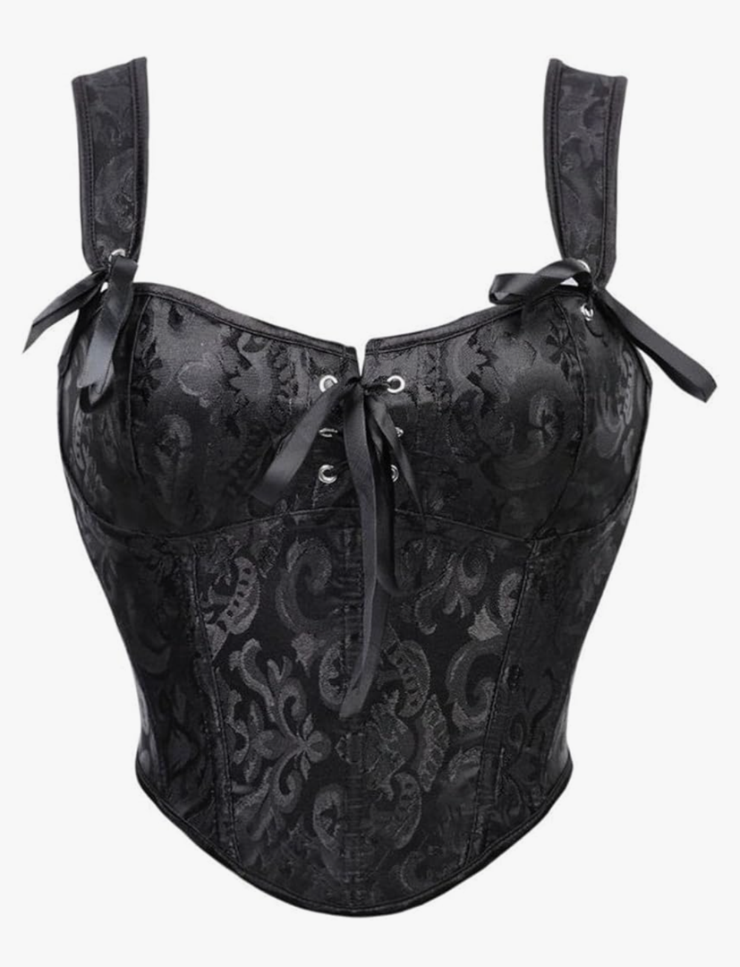 HGps8w Vintage Paisley Corset Tops for Women Satin Overbust Bustier Sexy Laceup Going Out Party Camisole Crop Tank Top, XL