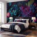 Bormia Dark Purple Floral Peel and Stick Wallpaper Peony Flower Wall Murals