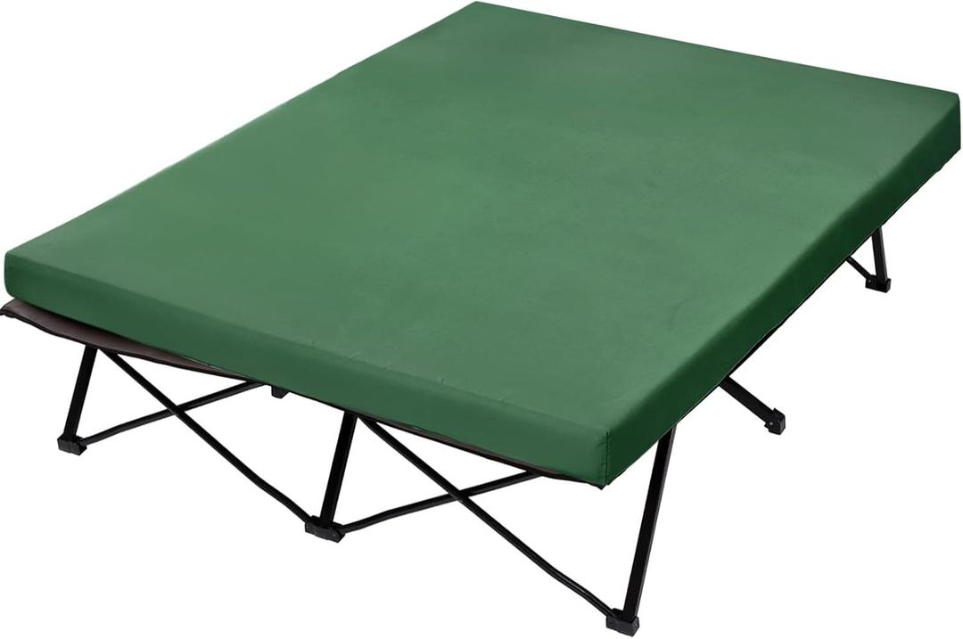 CYMULA Camping Cot Mattress 2in Memory Foam Sleeping Pad,Soft Warm Non-Slip Camping Mattress Topper with Retaining for Adults,Portable Roll up Pad for Travelonly Mattress