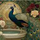 1000 Piece Puzzles for Adults,Victoria Rose Garden Jigsaw Puzzle,Vintage Peacock Puzzles 1000 Pieces,Creative Games and Gifts Difficult Floral Puzzle Home Decor for Adults (27.5"x19.6"), 1:1 Poster