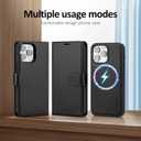 Compatible with Magsafe Magnetic 2 in 1 Detachable iPhone 13 Pro Wallet Case with Card Holder Credit Slots Men Women,PU Leather RFID Blocking Flip Kickstand for Apple 13 Pro 6.1",Black