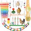 Chicken Toys for Coop 12PCS Set, KAKUNM Chicken Enrichment Toys, Including Xylophone, Swing Set, Mirror Toy, Flexible Ladder, Vegetable String Bag and Hanging Feeder, Coop Accessories for Hens