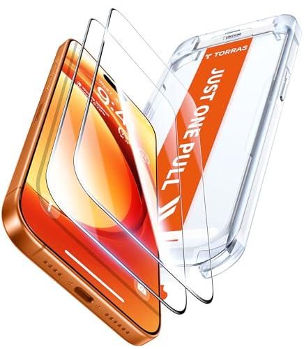 TORRAS Unbreakable for iPhone 17 Pro Screen Protector, 9H+ Military-Grade,12 FT Shatterproof, Aerospace Tempered Glass 2 Pack - Full Coverage, Anti-Scratch, Bubble-Free, Easy Installation,6.3 inch