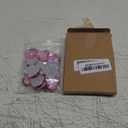 MECCANIXITY 20 Pcs Acrylic Heart Rhinestone 30mm Flat Back Plastic Gems Jewelry Stickers for Craft Bead Face Painting Costume Jewelry Making Light Pink