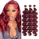 99J Bundles Body Wave Bundles Human Hair Extensions 10A Brazilian Virgin Burgundy Body Wave Human Hair 3 Bundles 12 14 16 Inch