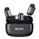 BOYA mini Wireless Lavalier Microphone for Android/Tablets/PC with USB C Plug,Noise Reduction,30H Battery Life with Charging Case,AI Voice Changer,Lapel Microphone Wireless for Video Recording Podcast