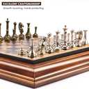 AMEROUS 14 inches Wooden Chess Set with Metal Chess Pieces / 2.5'' King/Storage for Chessmen/Gift Package/Instructions/Classic Board Game, 14 inches by 14 inches