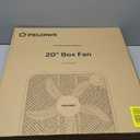 PELONIS 20 Inch Box Fan  3 Speeds, Window Fans, Floor or Tabletop, 25ft/s, 2025 Upgraded, Superior Air Throw (2295 CFM), Lightweight, 5 Blades, Fans for Bedroom, Office, Living Room, Garage (Black)