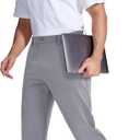 MAGCOMSEN Men's Golf Pants Classic Fit - 30"/32"/34" Stretch Water Resistant Quick Dry Flat Front Dress Pants with 5 Pockets (38W x 32L, Light Grey)