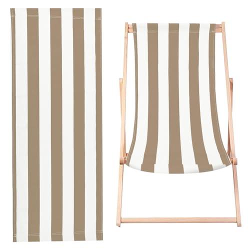 Amazon.com : GORGECRAFT 44.49x17 Beach Sling Chair Replacement Canvas Tan and White Stripes Patio Sling Chairs Cloth Outdoor Folding Chair Fabric Folding Sling Lounge Chairs Canvas for Sunbathing Garden Courtyard : Patio, Lawn & Garden