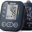 Sinocare Blood Pressure Monitor, Upper Arm BP Machine for Home, Adjustable Cuff 8.6"-16.5", One-Button Operation, Dual User Mode, Posture Detection & Irregular Heartbeat Alert, Black