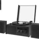 LUXSWAY Vinyl Record Player Bluetooth Turntable,FM Radio with 2 Built-in Stereo Speakers,33 45 78RPM Vintage Phonograph Player,Hi-Fi,3.5mm Headphone Jack,L/R Line Out Speaker