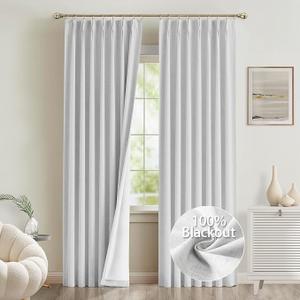 Pinch Pleated Curtain x96 L, Bright White