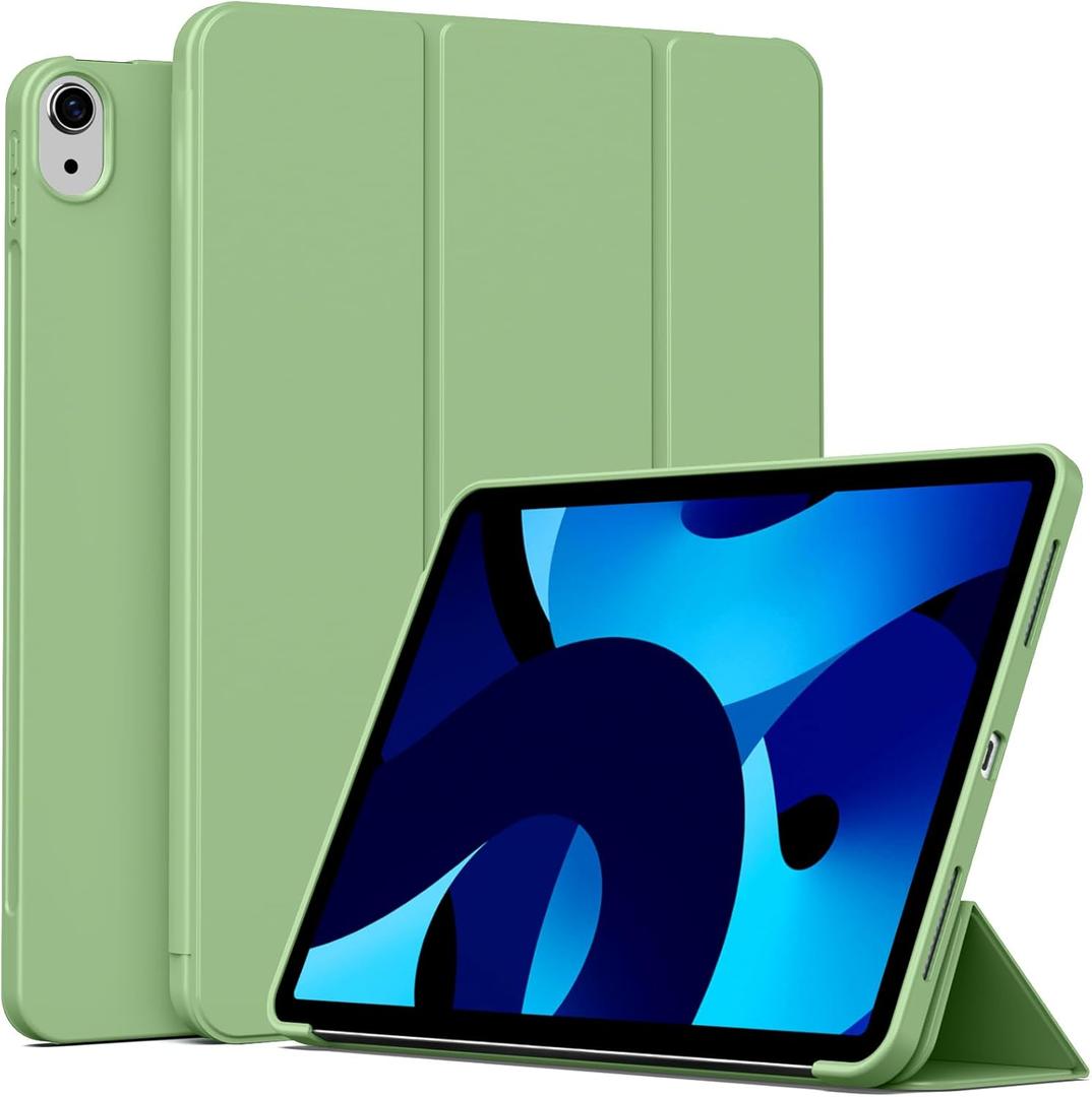 Case for iPad (A16) 11th Generation 11 Inch 2025/ iPad 10th Generation 10.9 inch 2022, Auto Wake/Sleep, Support Touch ID, Slim Trifold Stand Protective Cover with Soft TPU Back (Sage Green)