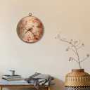 Sufamb Farmhouse Fall Bird Round Wall Art Decor, Cottagecore Autumn Sparrow Canvas Artwork Framed, Rustic Fall Bird Wall Hanging Prints Decorations for Home Bedroom Living Room Decor, 10x10 Inches