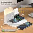 Alarm Clock with Wireless Charger for Bedrooms, 6 in 1 Wireless Charging Station, Magnetic Charger with Night Light Bedside Clock for iPhone 16 15 14 13 12 Pro Max, Apple Watch, AirPods