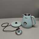 Hazel Quinn Electric Kettle Tea Kettle Electric Stainless Steel, Vintage Design, Fast Boiling, Hot Water with Thermometer, Automatic Shut-Off, Boil-Dry Protection, 1.7 L, Mint Green